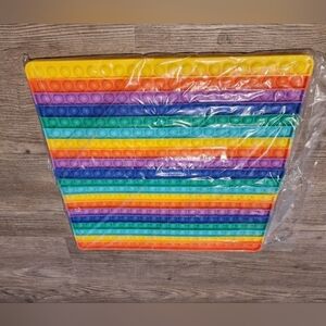 Jumbo Rainbow Pop It Fidget Toy 15.5 x 15.5 Bubble Sensory Silicone Stress Relie
